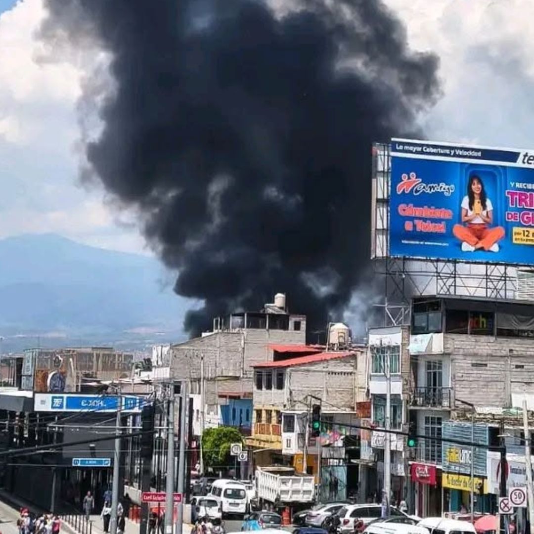 Fuerte Incendio en Chalco. Foto: N+